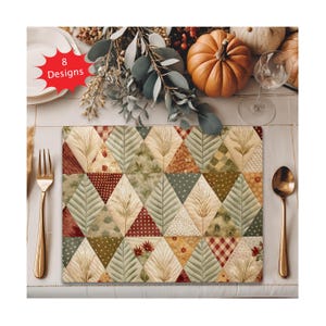 Sets de table patchwork d'aspect courtepointe : décoration de table de style campagnard