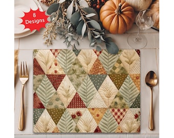 Patchwork Quilt-Look Placemats: Farmhouse Table Decor