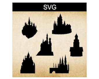 Silueta de castillo: 6 diseños digitales impecables (archivos SVG)