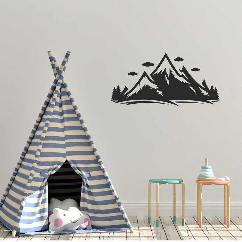 Mountain Wall Decals Mountain Landscapes Vinyl Wall Decals Etsy