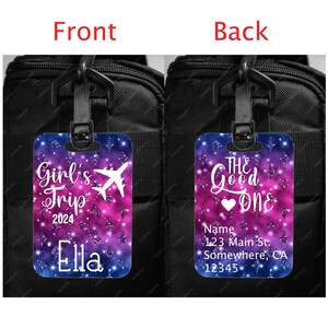 Personalized Girls Trip Luggage Tag, Custom Travel Bag Tags image 4