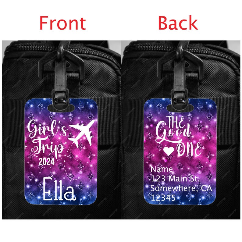 Personalized Girls Trip Luggage Tag, Custom Travel Bag Tags image 4