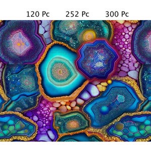 Geode Jigsaw Puzzle: Family Mind Game with Zippered Bag