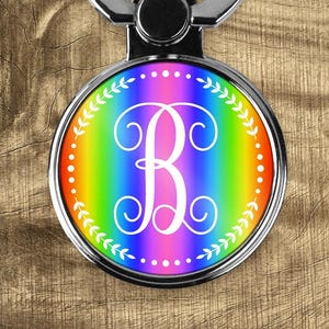 Custom Monogram Phone Ring Stand: Rotating Cell Phone Grip