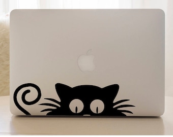 Cat laptop skin, cat decal, laptop sticker, window sticker, cat sticker, laptop decal, cat vinyl decal, computer decal, kitten laptop decal