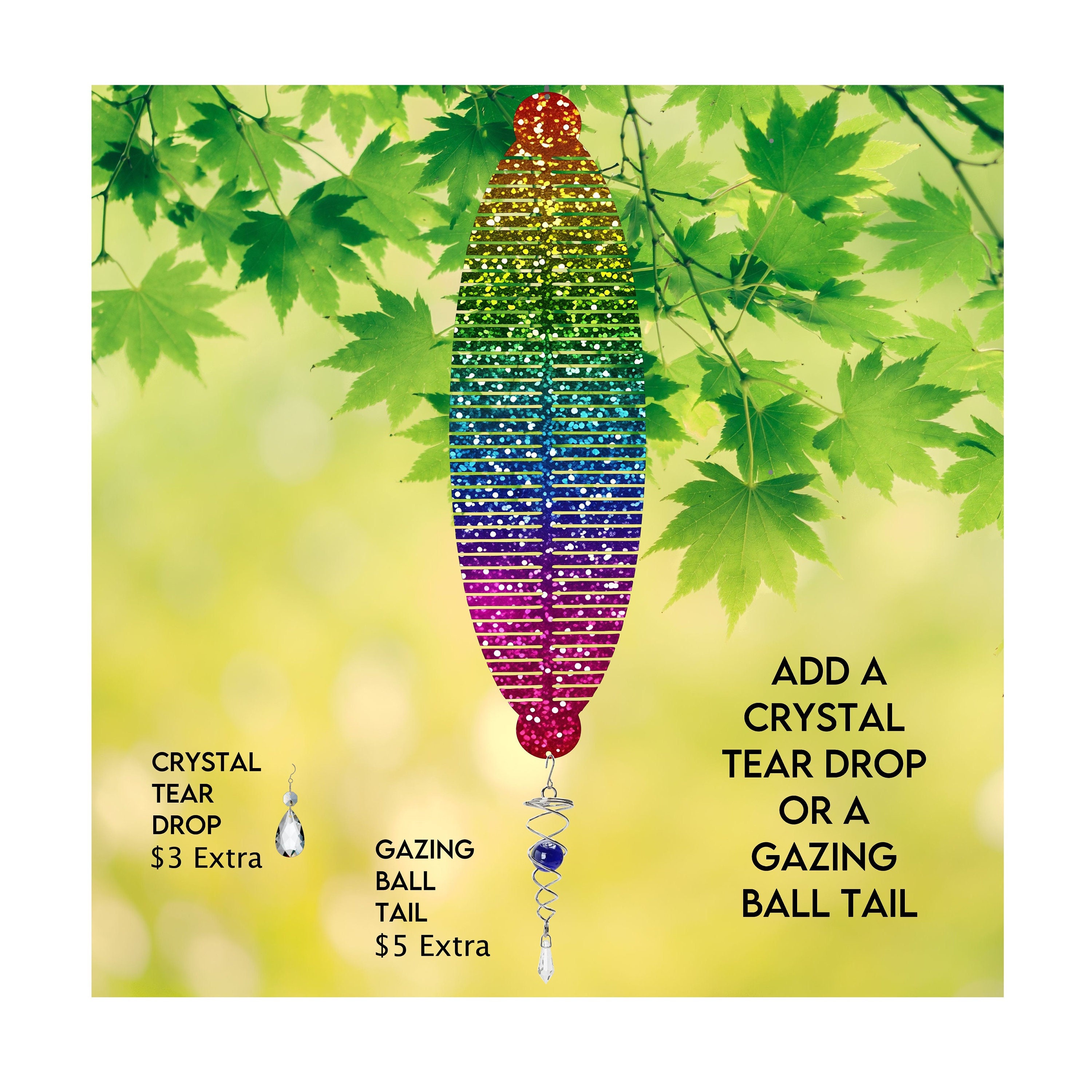 Leafcraft Windspiel Aus Edelstahl - 30,5 Cm, Regenbogen-Helix-Design, Wetterfest, Für Garten Oder Balkon