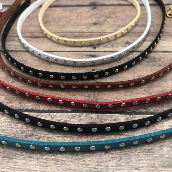 Vegan Leather Studded Choker, Leather Choker, Faux Leather, Leather Necklace, Studded Necklace, Boho Jewelry, Bohemian Choker