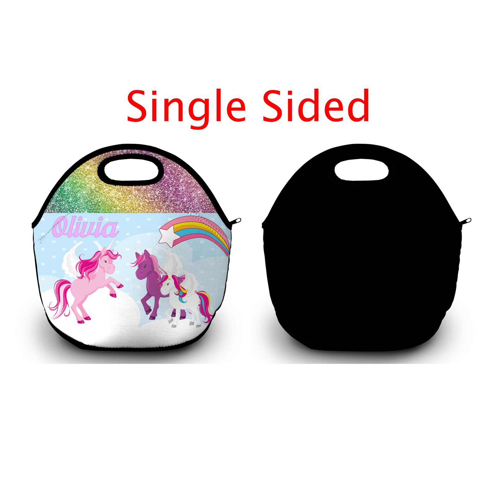 Unicorn Lunch Bag Girls Lunch Box Personalized Tote Rainbow - Etsy