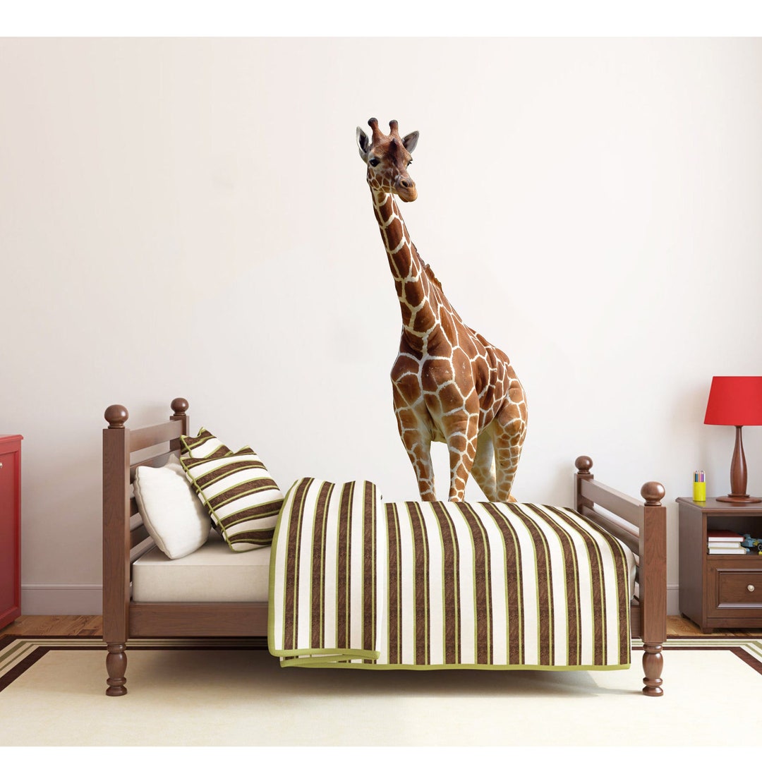 Giraffe Wall Decal, Giraffe Lovers Gift, Kids Wall Decor, Removable Wall Decal, Life Like Animal