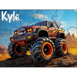Personalized Monster Truck Puzzle: Educational Kids Toy