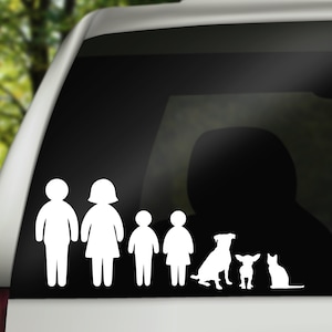 車用デカール、犬用車用デカール、家族用車用デカール、家族用車用ステッカー、車窓用デカール、猫用車用デカール、家族用デカール、家族用窓用デカール、ペット