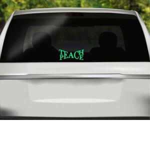 Teach Peace Car Window Decal: Glossy Vinyl Bumper Sticker Bild 4