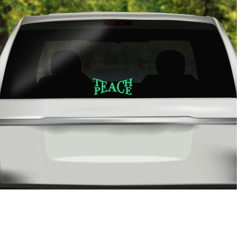 Teach Peace Car Window Decal: Glossy Vinyl Bumper Sticker Bild 4