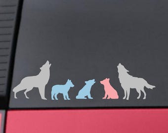 Wolf Family Car Decal: Customizable Window Sticker