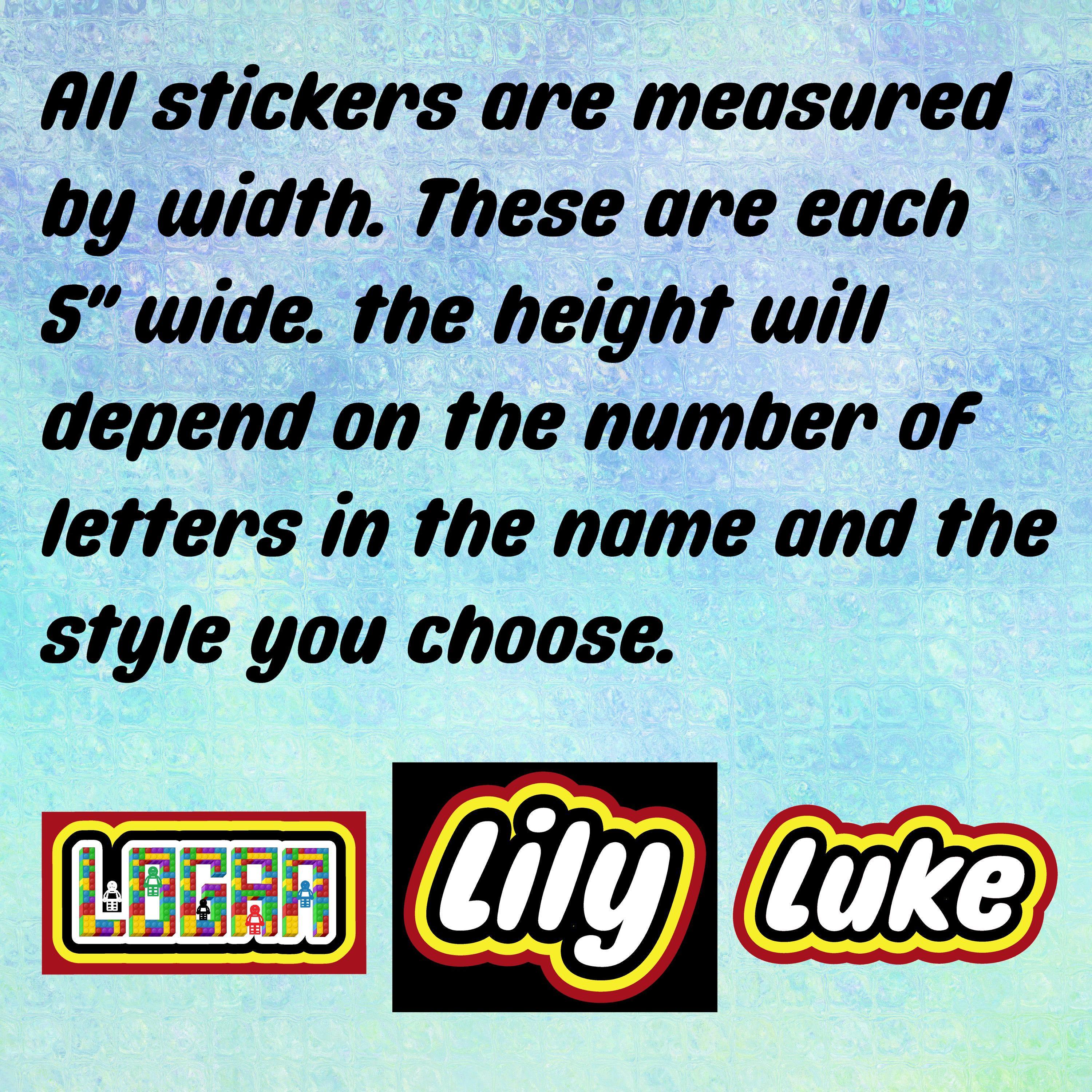 Building Block Name Stickers: Water-resistant Vinyl Decals - Etsy