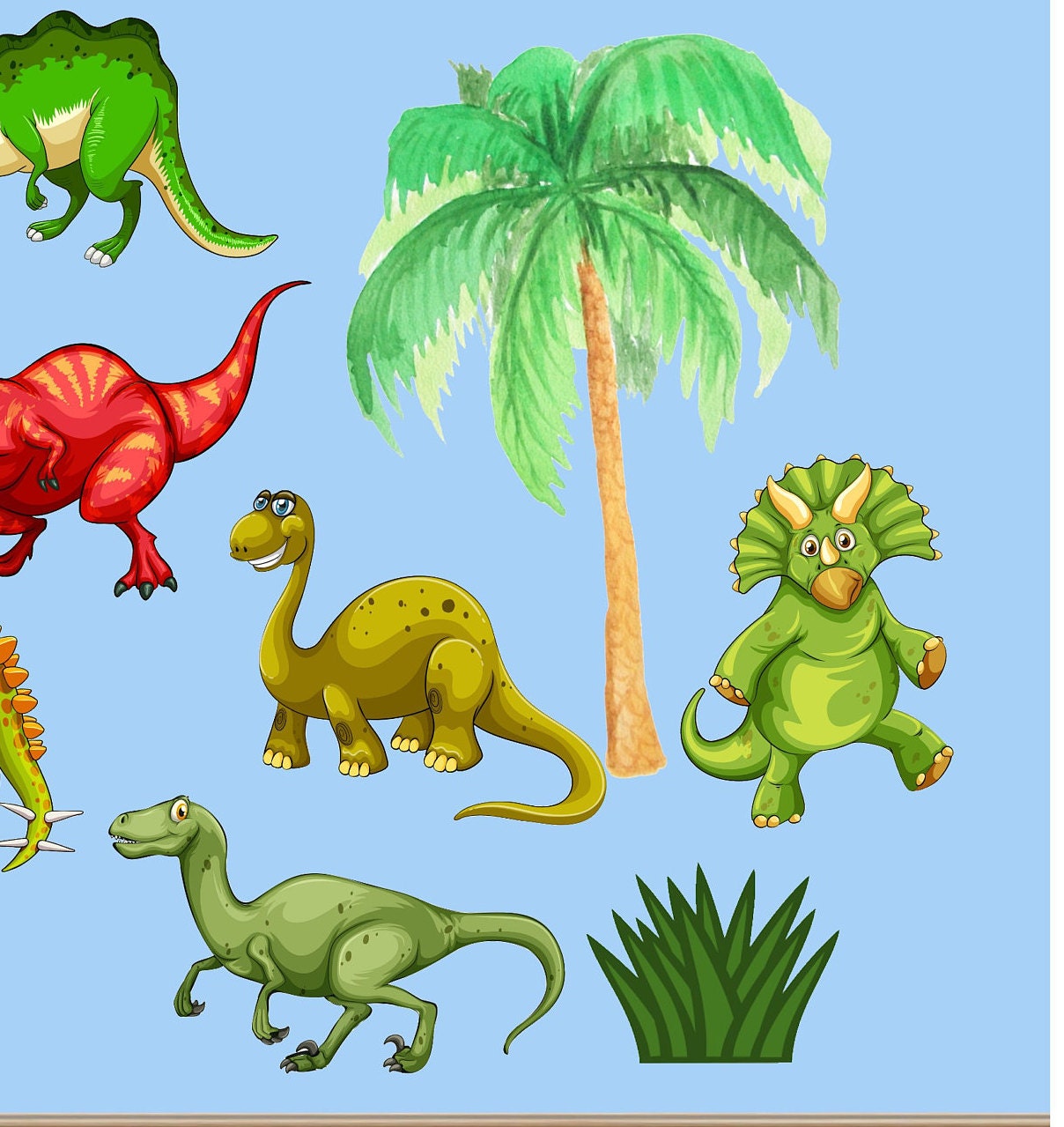 HUGE Set of Dinosaur Wall Decals Dinosaur Fabric Decals Boys Etsy