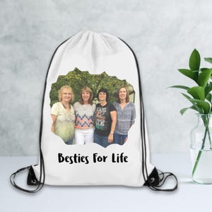 Personalized Photo Backpack: Custom Nylon Drawstring Bag