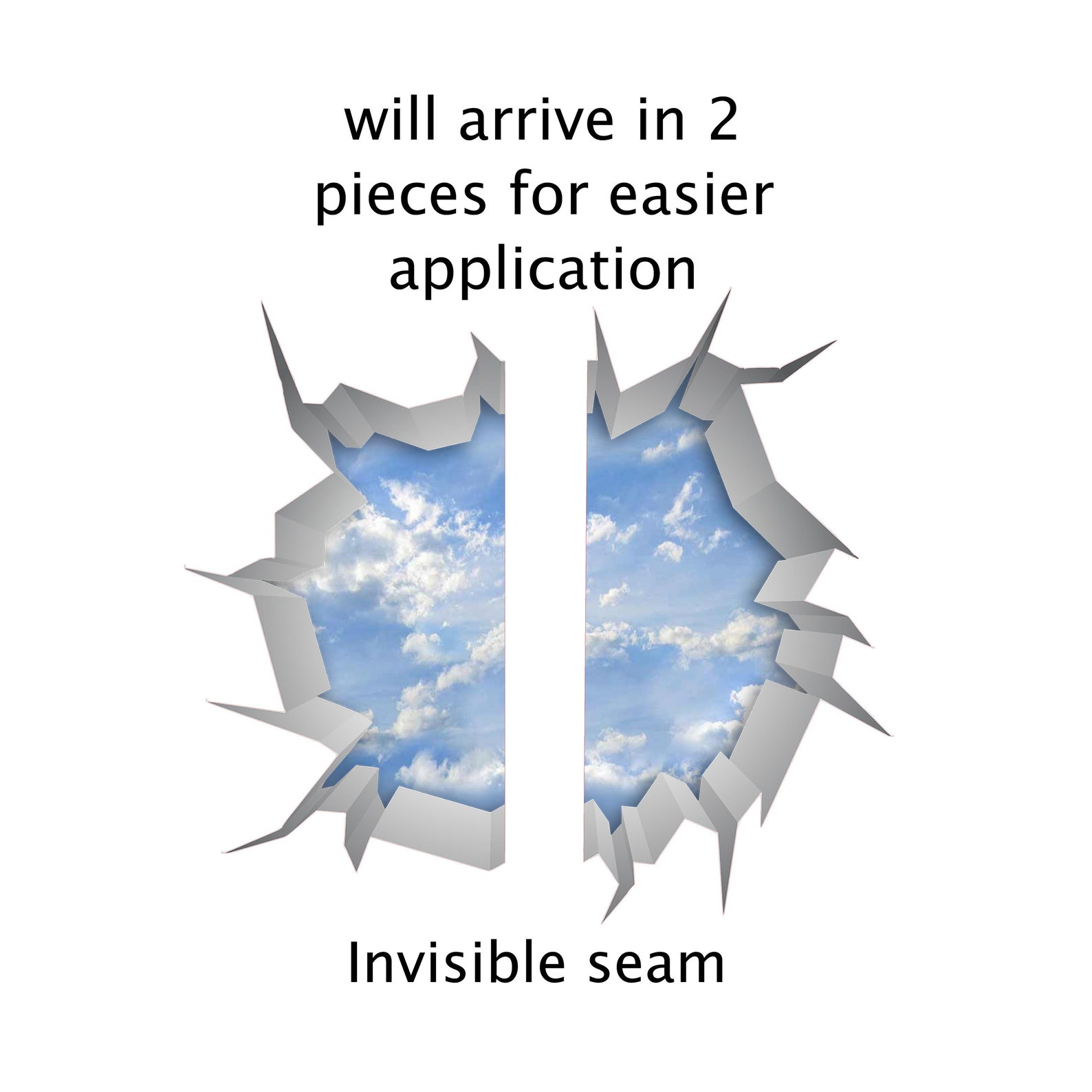 Wall Decals Hole in Wall Decal 3D Wall Sticker Broken Wall Etsy