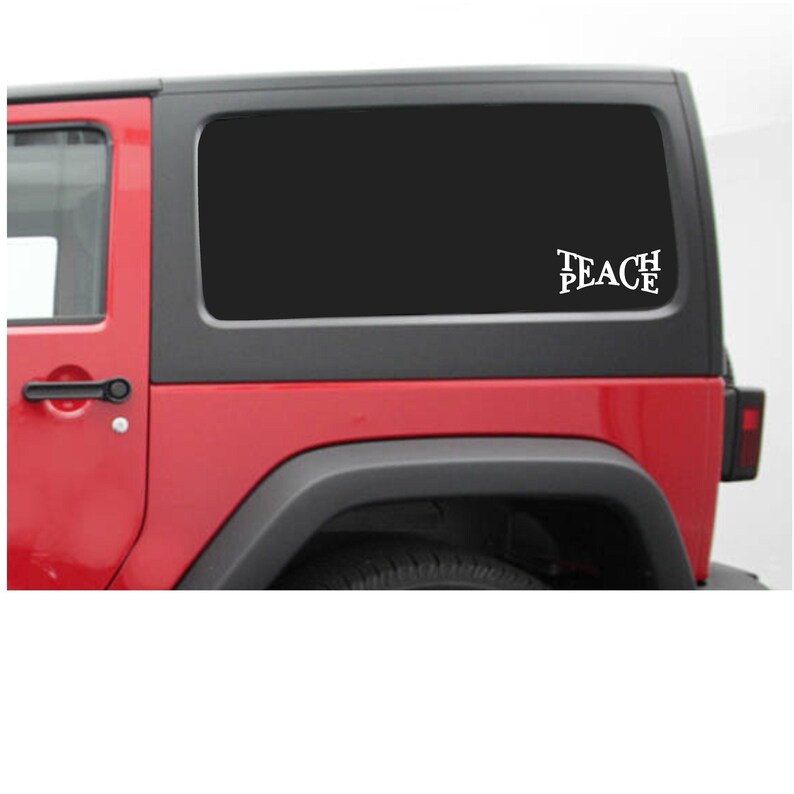 Teach Peace Car Window Decal: Glossy Vinyl Bumper Sticker Bild 7