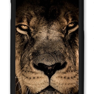Lion Head Phone Case: Black Rubber, Shock Resistant image 4