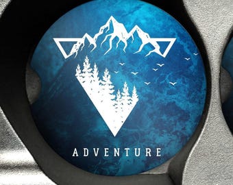 Adventure Car Coasters: Sandstone, Nature-Inspired Set of 2