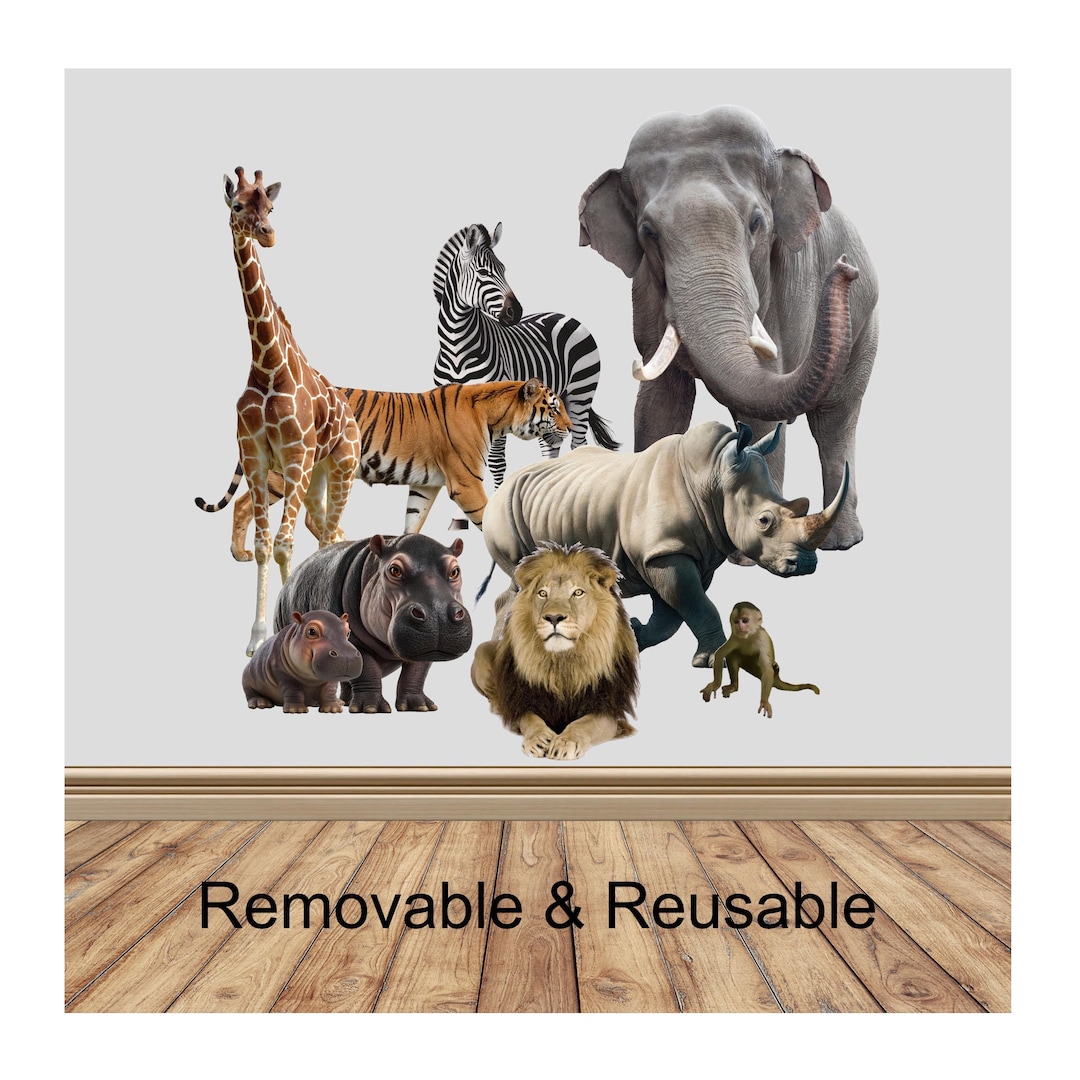 Safari Animal Wall Decals, Jungle Animals Home Decor - Etsy