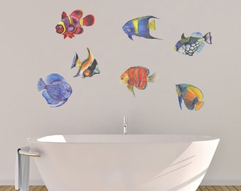 Fish Bathroom Decals | Etsy
