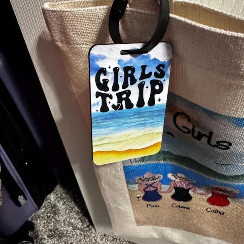 Personalized Girls Trip Luggage Tag, Custom Travel Bag Tags image 13