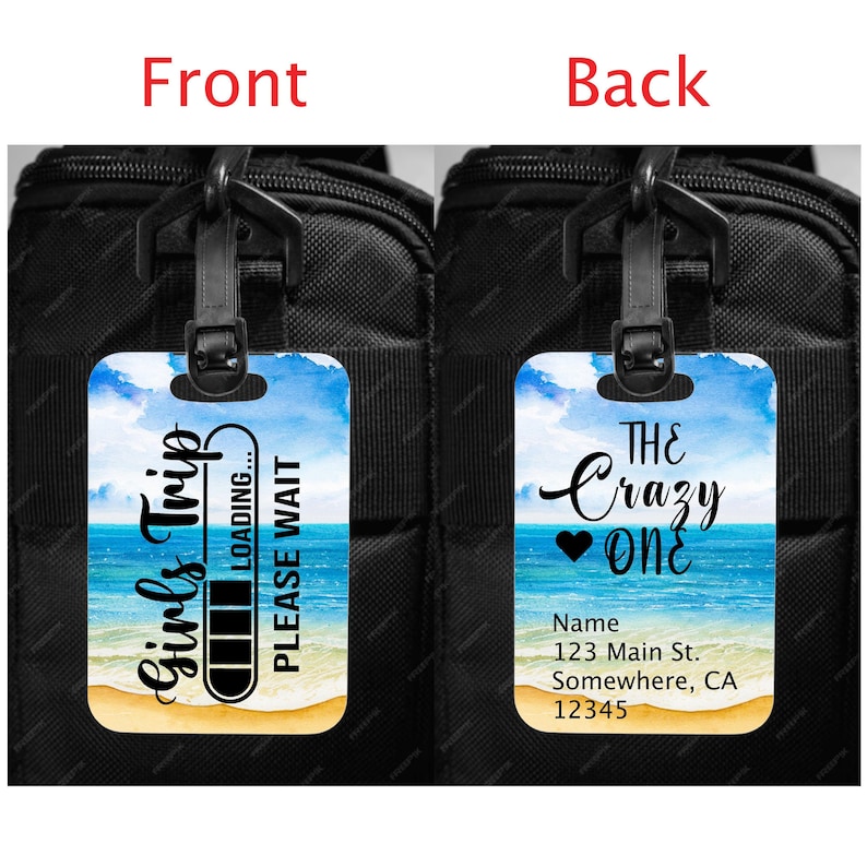 Personalized Girls Trip Luggage Tag, Custom Travel Bag Tags image 2