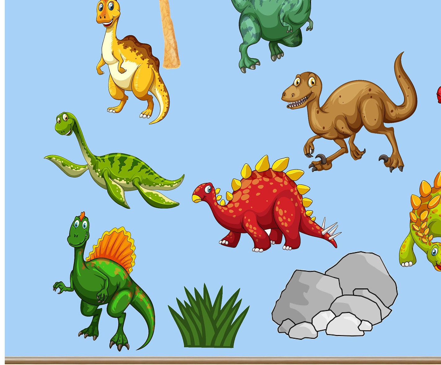 HUGE Set of Dinosaur Wall Decals Dinosaur Fabric Decals Boys Etsy