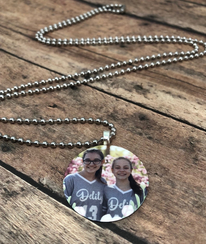 Photo Charm Necklace, Personalized Gift, Custom Pendant, Memory Charm, Photo Pendant, Picture necklace, Photo Jewelry, Pet Photo Charm image 1