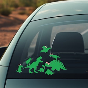 Dinosaurier Familie Auto Aufkleber: Personalisierte Vinyl Fenster Aufkleber