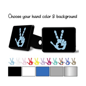 Peace Sign Trailer Hitch Cover: Custom Hand with Rubber Duck