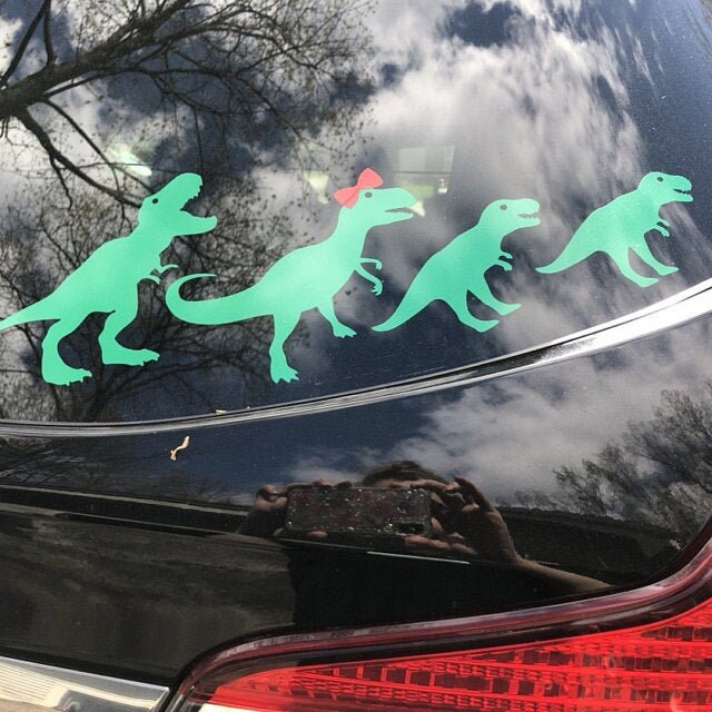 Family Car Decal, Dinosaur Car Sticker, Car Window Decal, Car Family Decal,  Car Decal Family, Dinosaur Family Decals, Dinosaur Car Family 