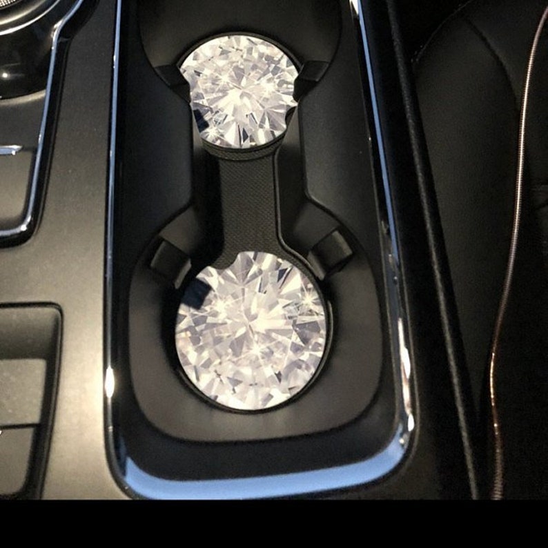 Diamond Car Coasters for Cup Holder Custom Monogram Car Etsy