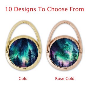 Northern Lights Phone Ring Grip: Gold or Rose Gold Kickstand