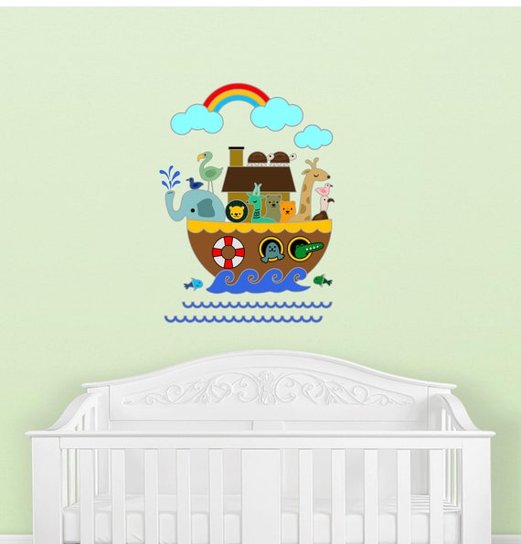 Noah S Ark Colorful Fabric Wall Decal Baby Wall Decor Etsy