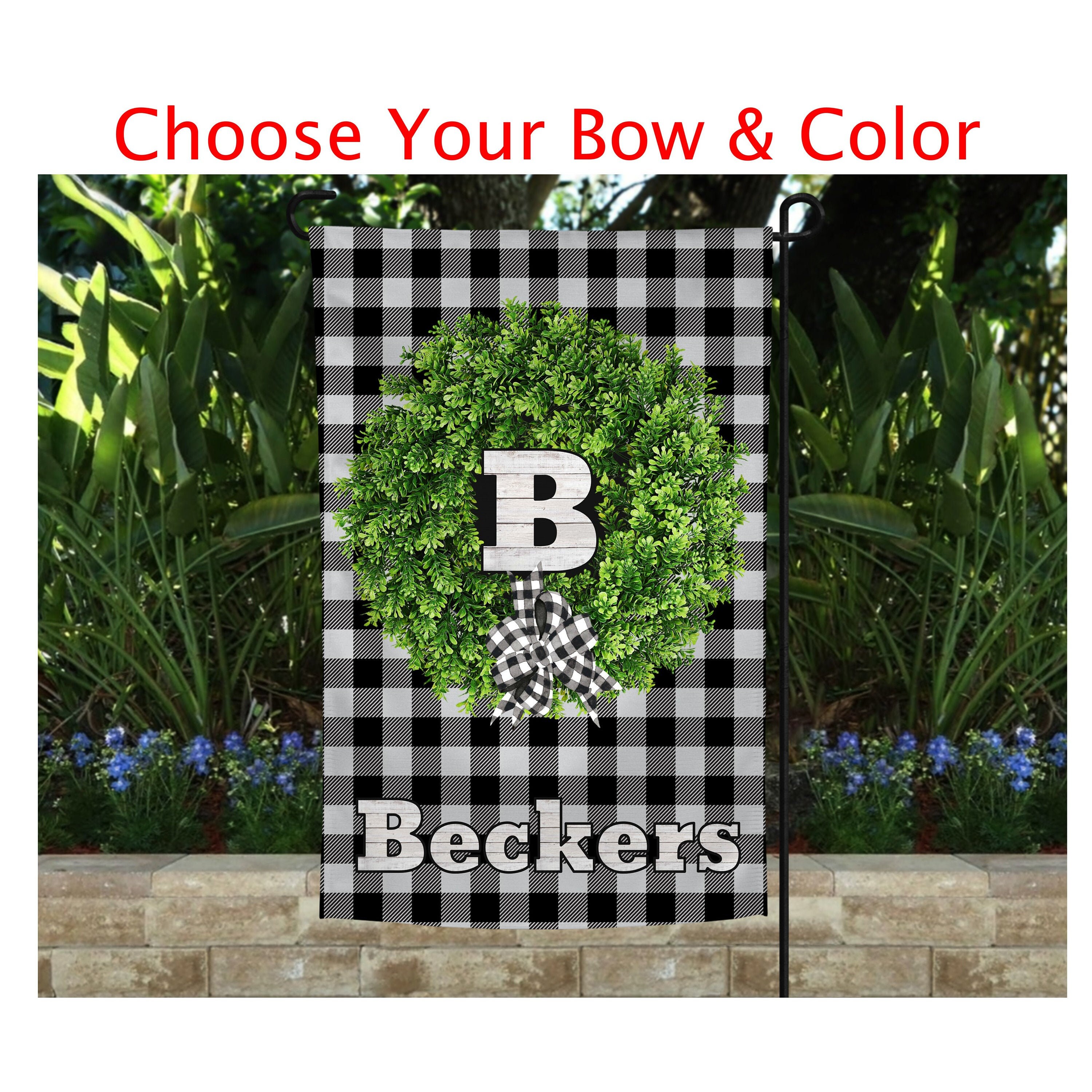 Monogramm Gartenflagge Gartenflagge Personalisierte Fahne | Etsy