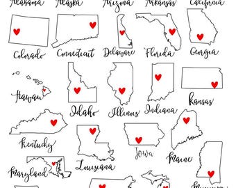 State Decal Sticker: Custom Home Silhouette - Waterproof Vinyl