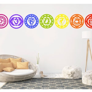 Chakra Symbol Fabric Decals: Removable Yoga Wall Art Stickers