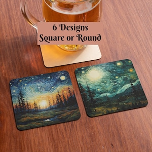 Artisan Table Coasters: Nature Design, Neoprene Drink Coasters