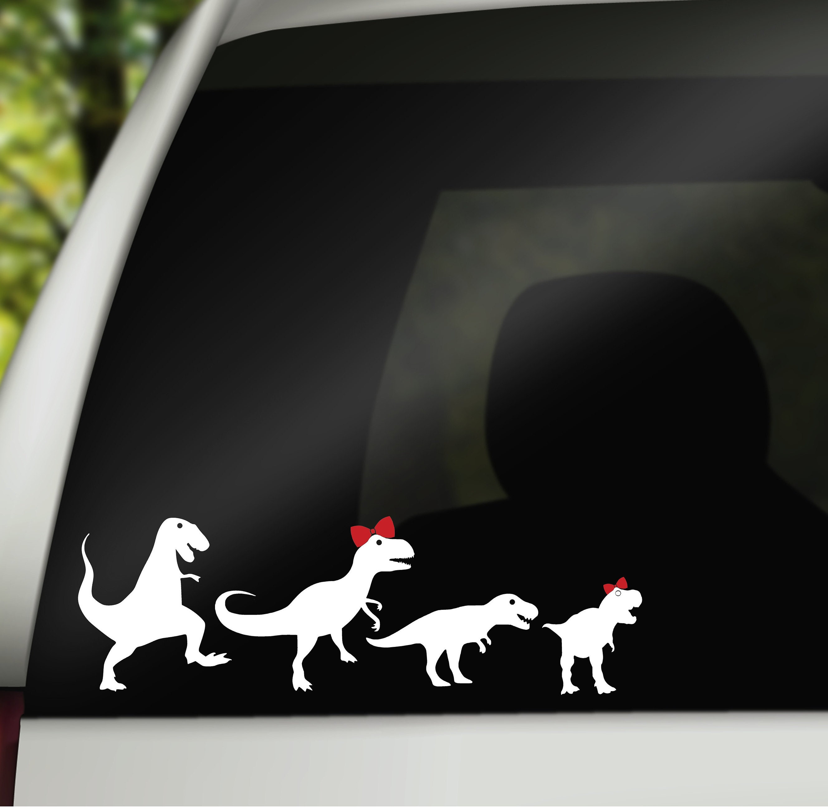 Dinosaur Family Car Window Vinyl Decals Car Family Stickers Etsy