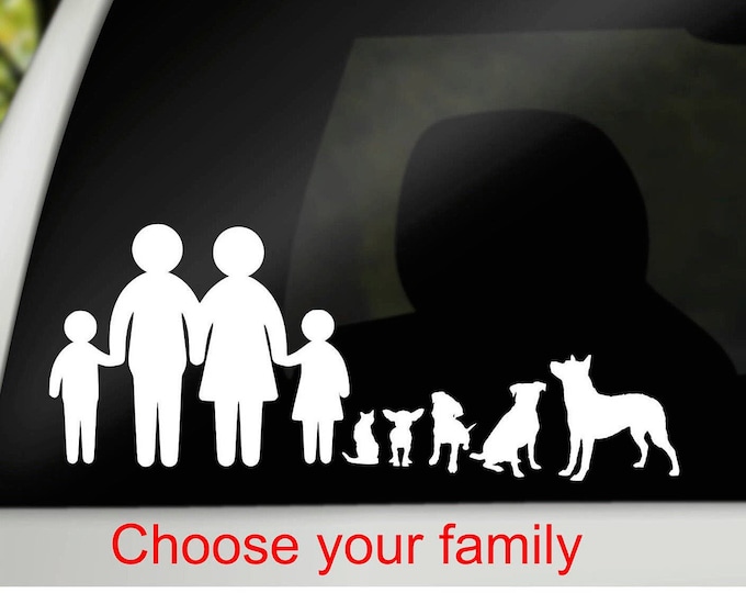 Car Family Decal, Family Pet Decals, Family Pet Decal, Personalized