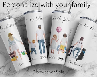 Personalized Family Tumbler: Custom 20oz Insulated Bottle