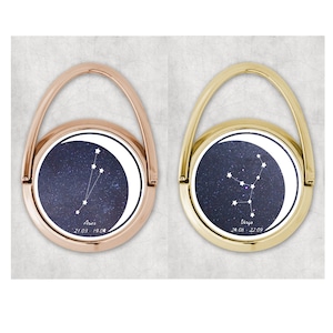 Phone Ring Stand: Zodiac Constellation Design (Gold or Rose Gold)