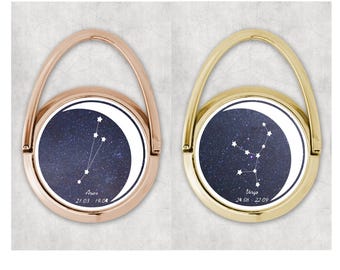 Phone Ring Stand: Zodiac Constellation Design (Gold or Rose Gold)