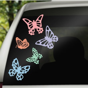 ikasus Car Stickers Butterfly Decals Pack of 5, 3D Butterfly Reflective  Stickers Car Side Sticker Fashion Modified Decal DIY Car Decoration Car RV