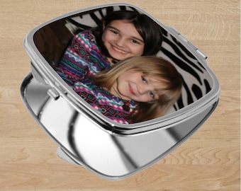 Custom Compact Mirror: Photo Keepsake - Stainless Steel
