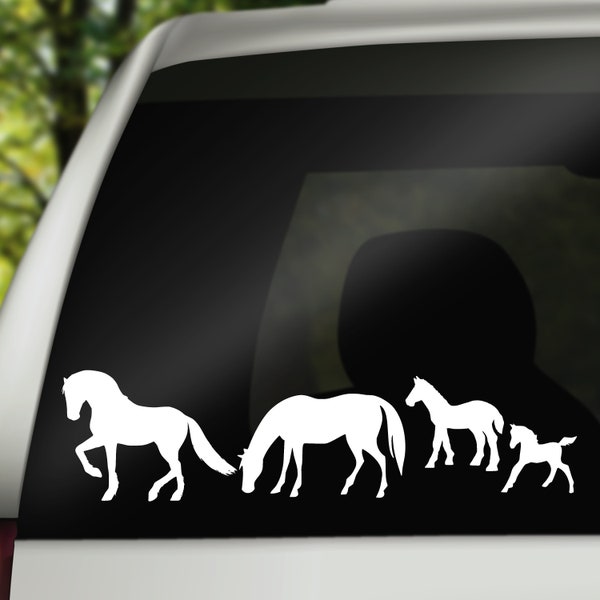 Horse Family Decals, Car Window Family, Horse Stickers, Family Car Decal, Vinyl Horse Decals, Car Decal, Horse Lovers Gift, Car Accessories