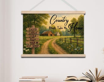 Personalized Family Canvas Wall Art: Rustic Farmhouse Name Sign